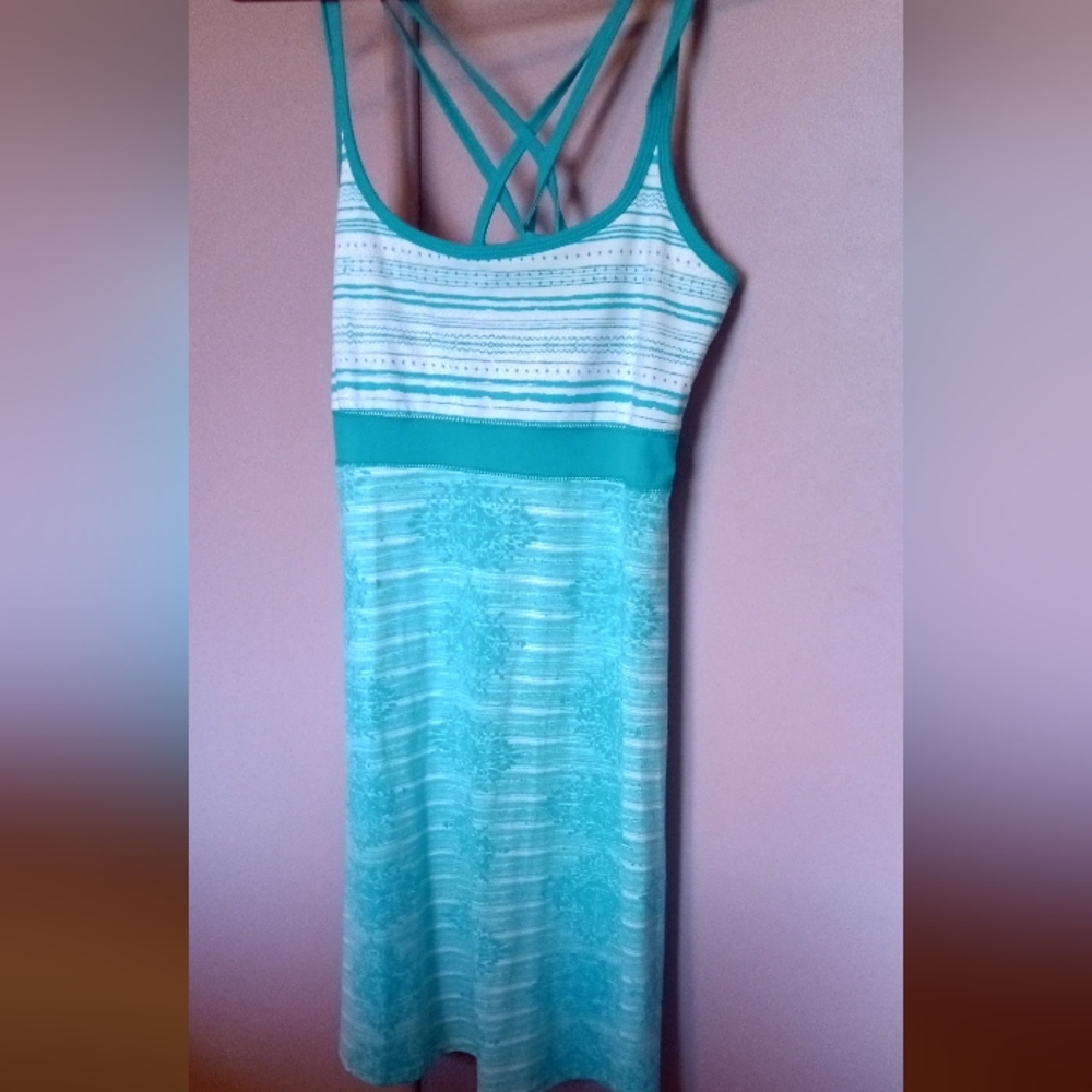 Blue Sheath Dress with White Stripe for Casual Occasions